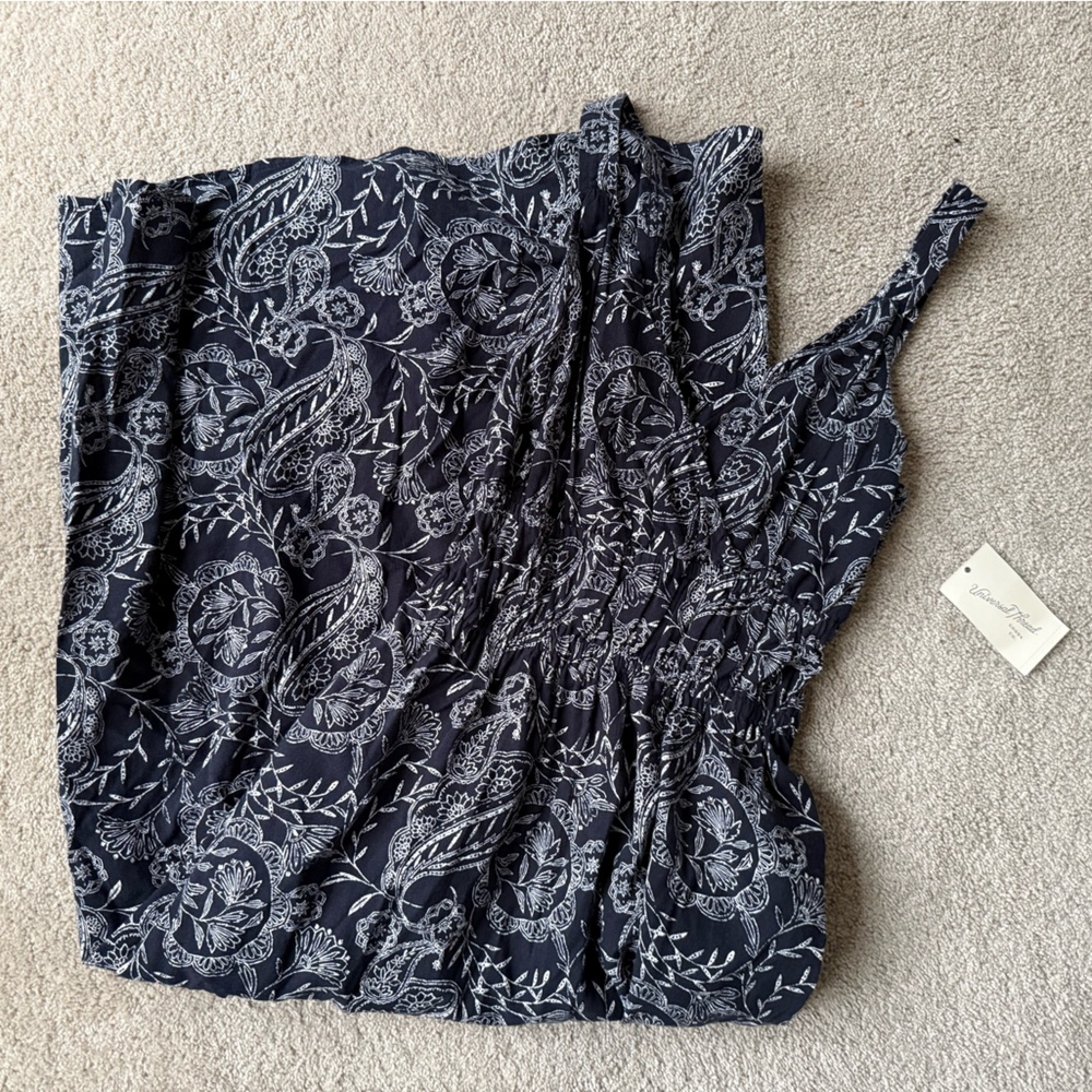 Women's Pullover Maxi Sundress - Universal Thread™ Navy Blue Paisley XS - Picture 3 of 3